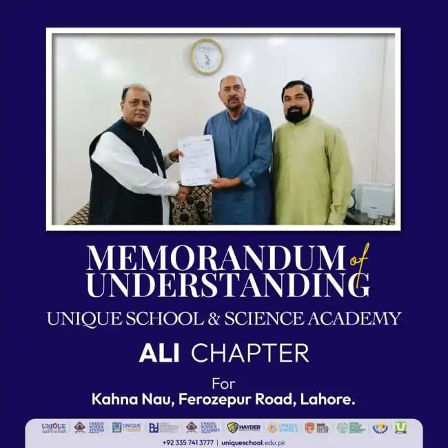 Memorandum of Understanding | Ali Chapter | Unique School System & Science Academy