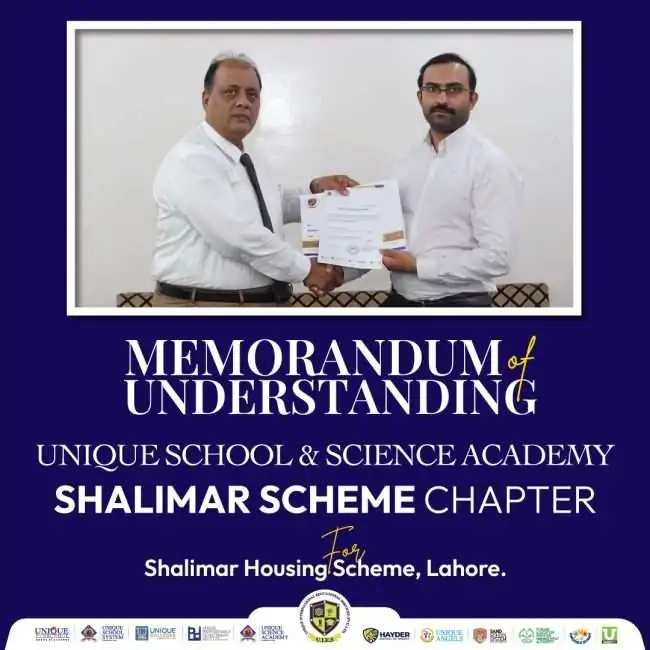 Memorandum of Understanding | Shalimar Scheme Chapter | Unique School System & Science Academy